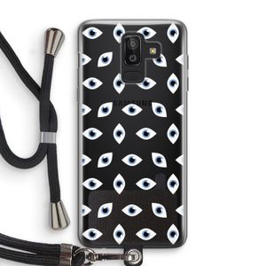 Eyes pattern: Samsung Galaxy J8 (2018) Transparant Hoesje met koord