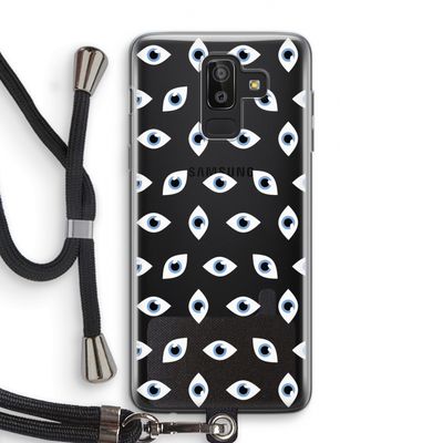 Eyes pattern: Samsung Galaxy J8 (2018) Transparant Hoesje met koord