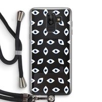 Eyes pattern: Samsung Galaxy J8 (2018) Transparant Hoesje met koord