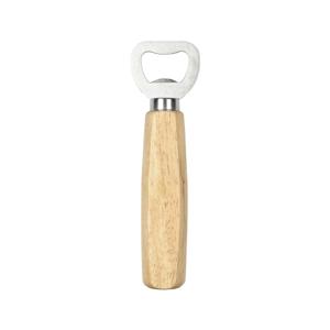 Flessenopener - RVS - eikenhout - 14 cm - bieropener