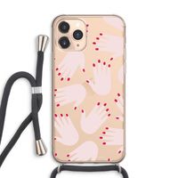 Hands pink: iPhone 11 Pro Max Transparant Hoesje met koord