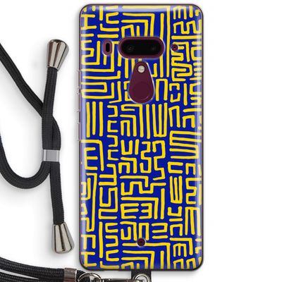 Majorelle Blue Print: HTC U12+ Transparant Hoesje met koord