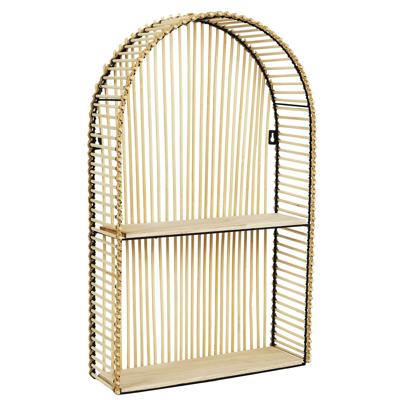Wandplank/wandrek Ibiza - naturel - Boho stijl - 2 plankjes - 37 x 12 x 61 cm