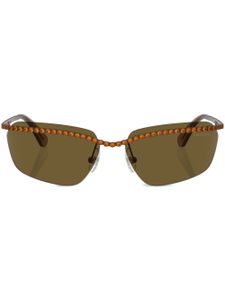 Swarovski lunettes de soleil à monture rectangulaire - Marron