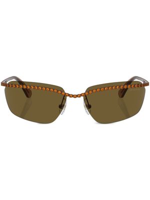 Swarovski Eyewear lunettes de soleil à monture rectangulaire - Marron