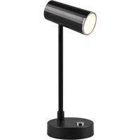 LED Bureaulamp - Trion Lono - 2.5W - Aanpasbare Kleur - Dimbaar - Rond - Mat Zwart - Kunststof - thumbnail