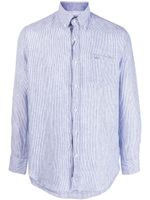 Paul & Shark stripe-print linen shirt - Bleu