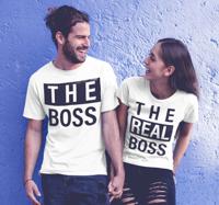 "De baas en de echte baas" couple t shirts "De baas en de echte baas" couple t shirts