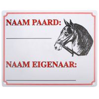 Bord: naam paard + afbeelding