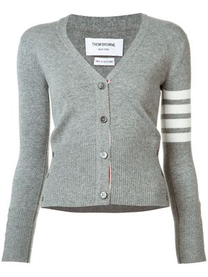 Thom Browne four stripe cardigan - Gris