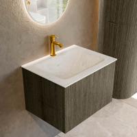 Badmeubel Mondiaz Kurve-Dlux | 60 cm cm | Meubelkleur Shadow | Wastafelkleur Opalo | Solid surface | Wasbak midden spoelbak | 1 kraangat