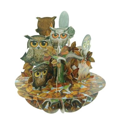 Wenskaart 3D Parliament of owls