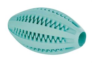 TRIXIE DENTA FUN RUGBY BAL RUBBER MUNTSMAAK 11CM 3ST