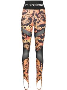 Plein Sport legging en coton à imprimé baroque - Noir