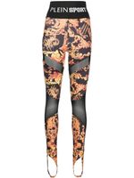 Plein Sport legging en coton à imprimé baroque - Noir