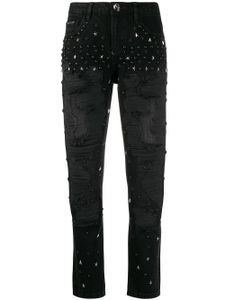 Philipp Plein jean ample à motif d'étoile - Noir