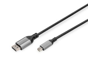 Digitus DB-340106-020-S DisplayPort-kabel DisplayPort / Mini-displayport Aansluitkabel DisplayPort-stekker, Mini DisplayPort-stekker 2 m Zwart DisplayPort 1.4,