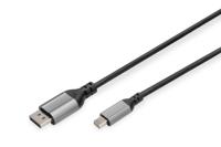 Digitus DB-340106-020-S DisplayPort-kabel DisplayPort / Mini-displayport Aansluitkabel DisplayPort-stekker, Mini DisplayPort-stekker 2 m Zwart DisplayPort 1.4, - thumbnail