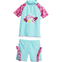 Playshoes tweedelige zwemsuit Flamingo Turquoise-86-92
