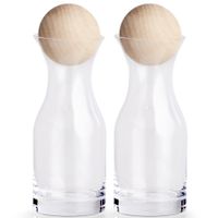 2x Glazen flessen/karaffen met bal/bol dop 250 ml - thumbnail