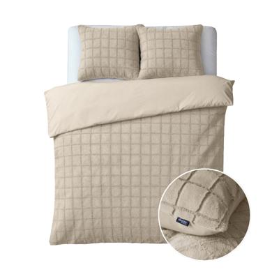 Dekbedovertrek Faux Fur - Lits-Jumeaux (240x220 cm) - Beige Microvezel - Dessin: Patroon - Sleeptime - Dekbed-Discounter.nl