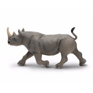 Plastic speelgoed figuur zwarte neushoorn 14 cm
