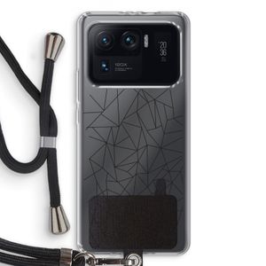Geometrische lijnen zwart: Xiaomi Mi 11 Ultra Transparant Hoesje met koord