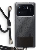 Geometrische lijnen zwart: Xiaomi Mi 11 Ultra Transparant Hoesje met koord