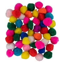 Pompons - 100x - gekleurd - 20 mm - hobby/knutsel materialen