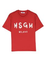 MSGM Kids t-shirt en coton à logo imprimé - Rouge - thumbnail