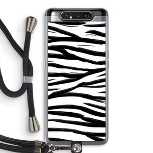 Zebra pattern: Samsung Galaxy A80 Transparant Hoesje met koord