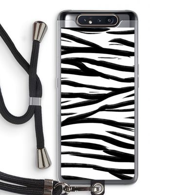 Zebra pattern: Samsung Galaxy A80 Transparant Hoesje met koord