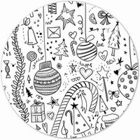 Label2X Muurcirkel kerst doodle Ø 30 cm / Forex - Ø 30 cm - thumbnail