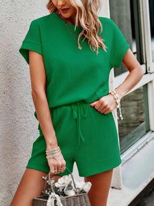 Loose Plain Crew Neck Casual Two-Piece Set