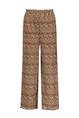 Like Flo zomer broek meisjes - luipaard latte - plisse, mesh - Freya