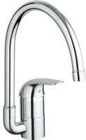 Grohe Euroeco keukenkraan met hoge C-uitloop chroom