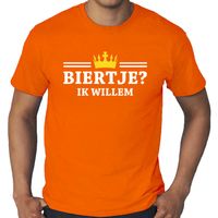 Grote maten biertje ik willem t-shirt oranje voor heren - Koningsdag shirts - thumbnail