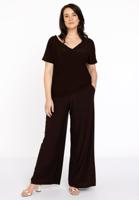 Yoek T-shirt v-hals | Bruin | Maat 38/40