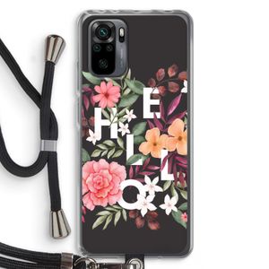 Hello in flowers: Xiaomi Redmi Note 10 Pro Transparant Hoesje met koord