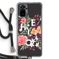 Hello in flowers: Xiaomi Redmi Note 10 Pro Transparant Hoesje met koord
