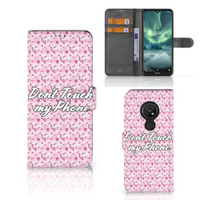 Nokia 7.2 | Nokia 6.2 Portemonnee Hoesje Flowers Pink DTMP - thumbnail