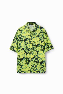 Resort shirt met bloemen - BLACK - XL