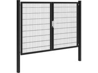 Hillfence metalen dubbele poort Premium-line inclusief slot 300x180 cm zwart