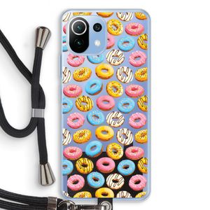 Pink donuts: Xiaomi Mi 11 Lite Transparant Hoesje met koord