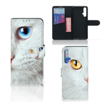 Honor 20 | Telefoonhoesje | Met pasjeshouder | Witte Kat Honor 20 | Telefoonhoesje | Met pasjeshouder | Witte Kat
