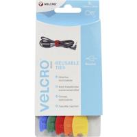 VELCRO® VEL-EC60250 Klittenband kabelbinder Om te bundelen Haak- en lusdeel (l x b) 200 mm x 12 mm Blauw, Groen, Rood, Oranje, Geel 5 stuk(s)