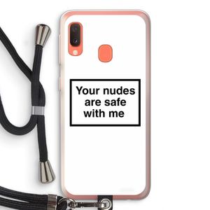 Safe with me: Samsung Galaxy A20e Transparant Hoesje met koord