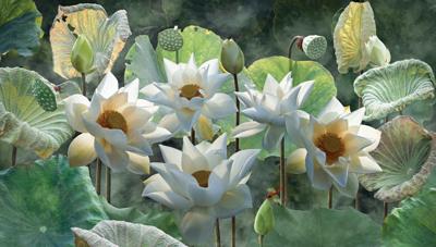 Lotusbloemen 130x70cm Tuinschilderij - Customize it