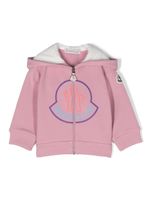 Moncler Enfant logo-print cotton hoodie - Rose - thumbnail