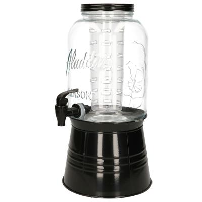 Vivalto Drankdispenser - glas - 3,8L - met tapkraantje - zwart